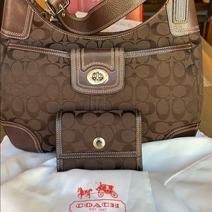 Coach Hampton Hobo with matching wallet